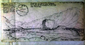 Skene's 1834 sketch, showing surrounding ring