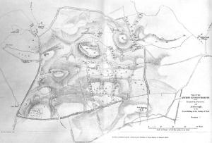 1850 map of village & earthworks