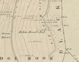 Robin Hoods Bed on 1851 map