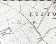 Ruston Beacon tumulus on 1854 map