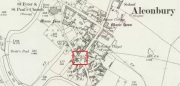 Maypole Square, outlined in red on the 1901 OS map